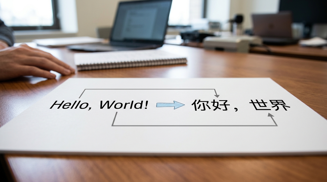helloword翻译标准直译你好世界对照图
