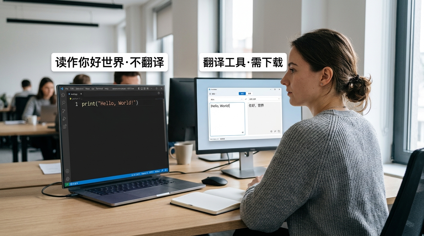 helloworld翻译下载两层含义对比图