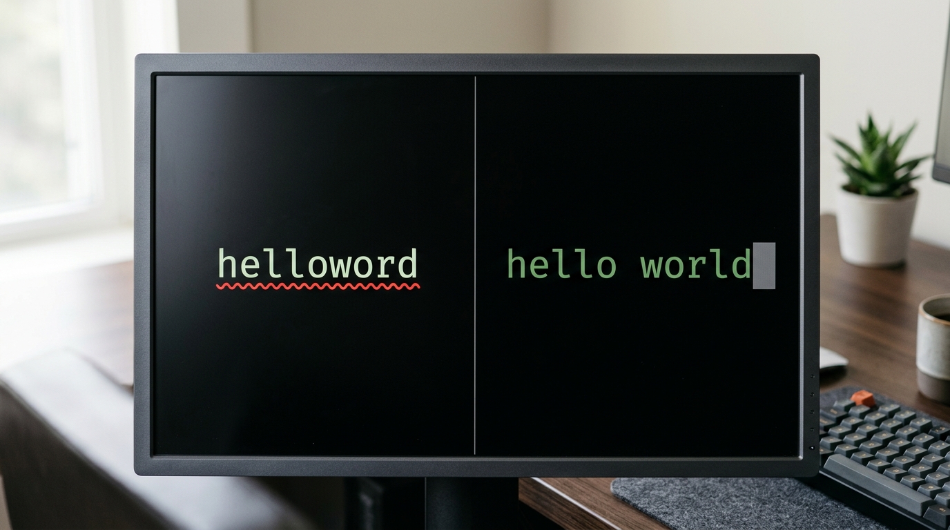 helloword翻译电脑版 对比 hello world 正确拼写示意图