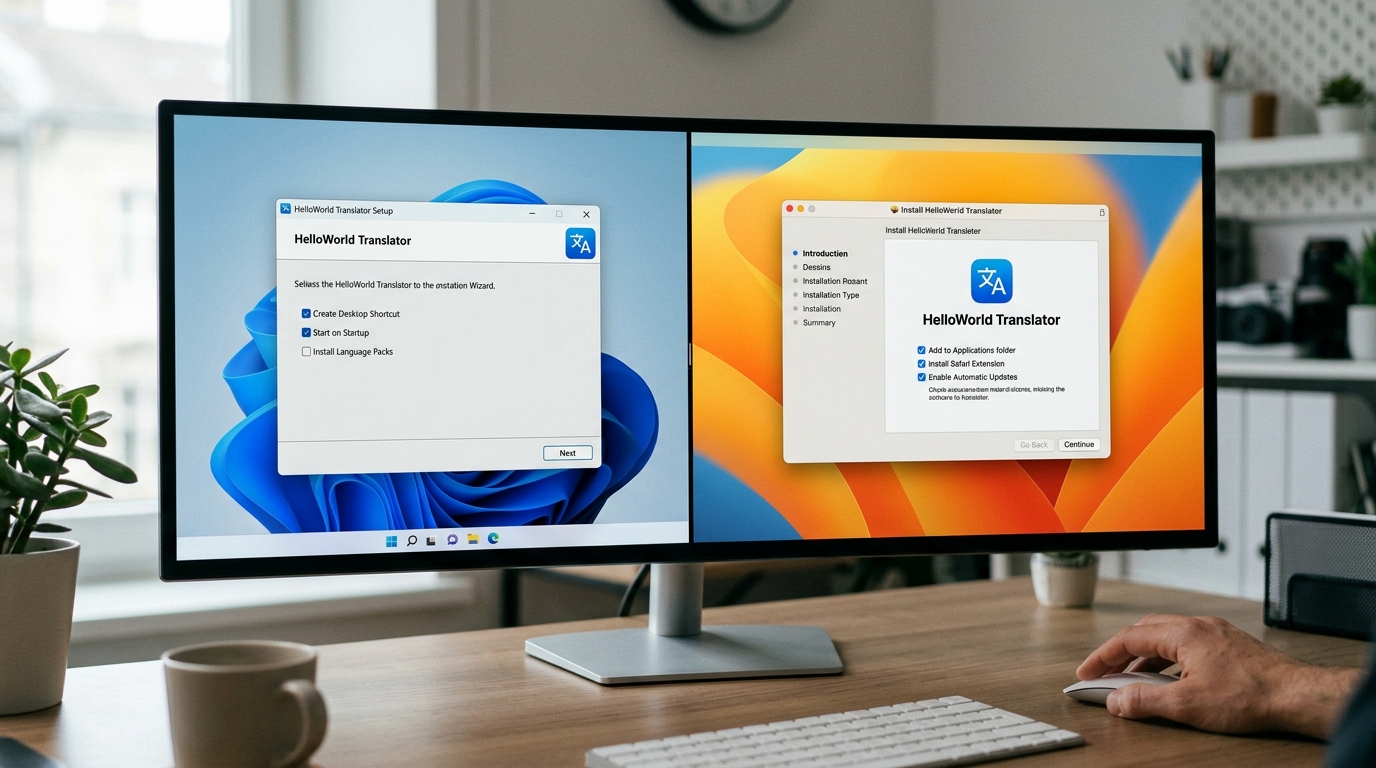 helloword翻译下载Windows版和Mac版安装对比
