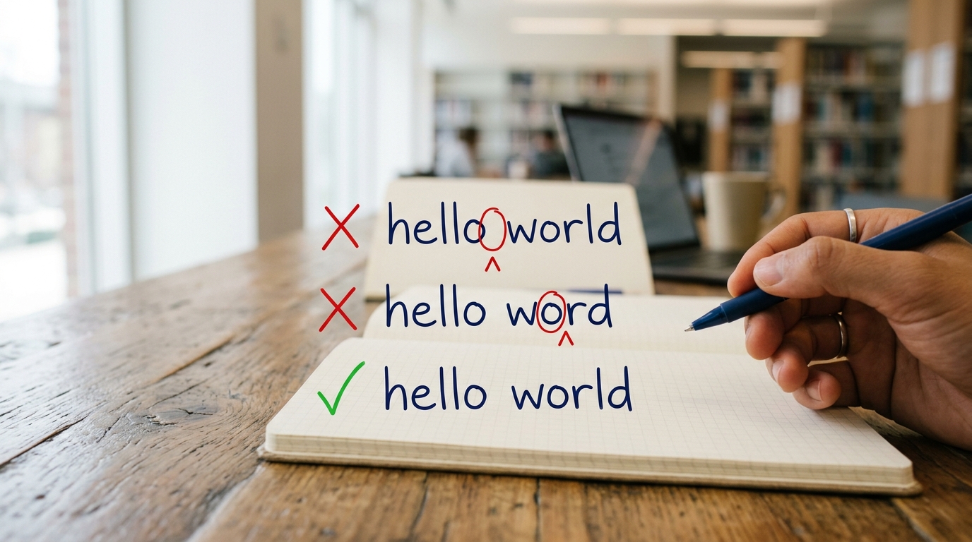helloword翻译正确写法 hello world 拼写对比