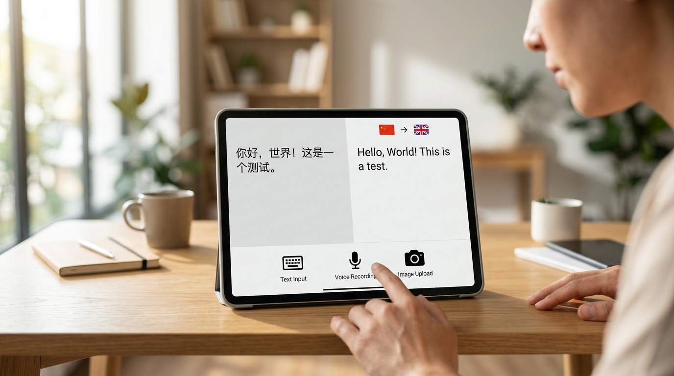 helloword翻译软件界面教程,显示文本翻译功能和多种输入模式